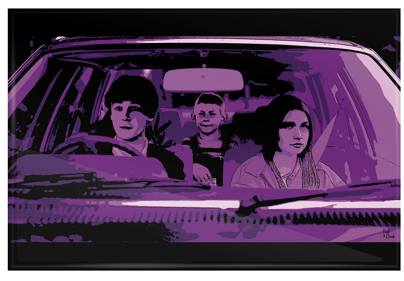 tableau plexiglas crossover avec the end of the fucking world et malcom couleur violet