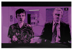 tableau plexiglas crossover avec the end of the fucking world et fargo couleur violet